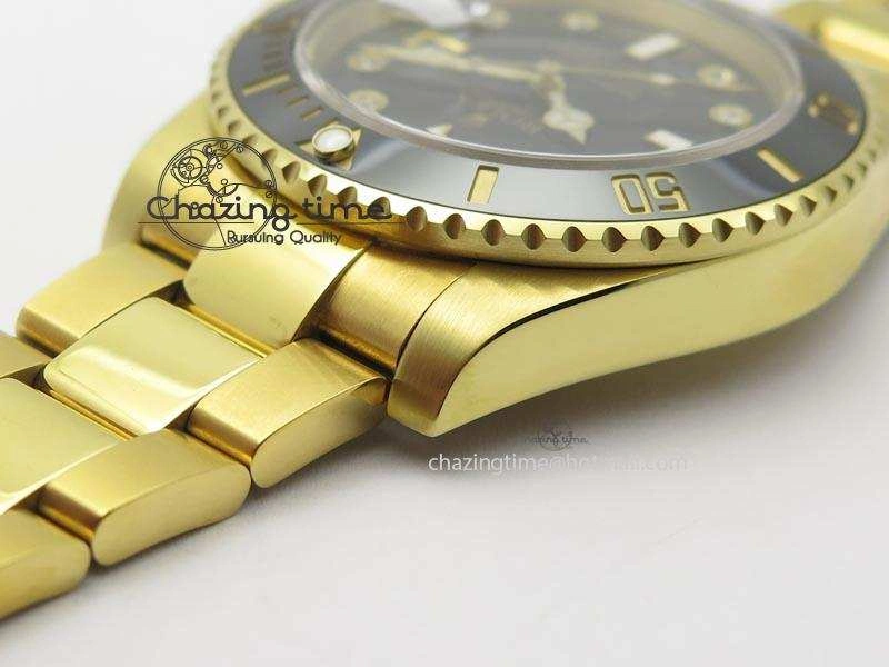 Submariner Full Gold Black Dial Diamond BP Best Edition Swiss ETA2836
