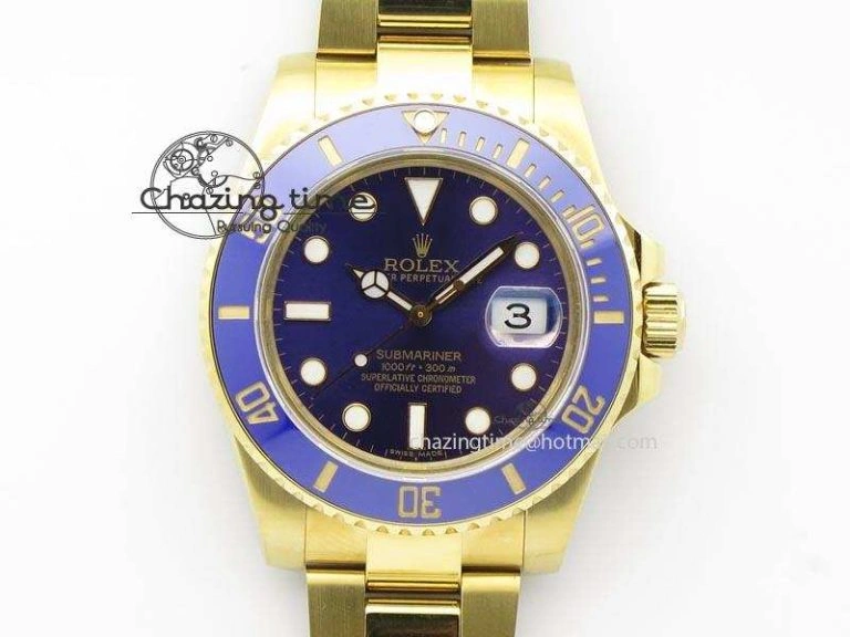Submariner Full Gold Blue Dial BP Best Edition Swiss ETA2836