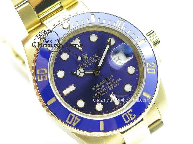 Submariner Full Gold Blue Dial BP Best Edition Swiss ETA2836