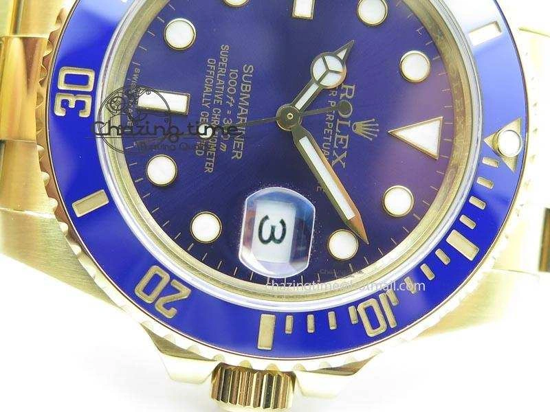 Submariner Full Gold Blue Dial BP Best Edition Swiss ETA2836