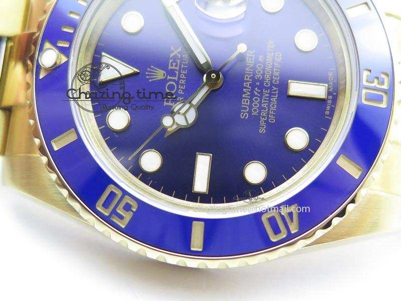 Submariner Full Gold Blue Dial BP Best Edition Swiss ETA2836