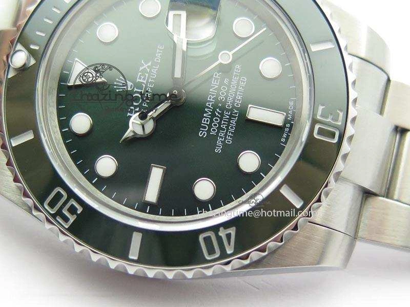 Submariner LV SS SS Green Dial BP Maker Best Edition Swiss ETA2836