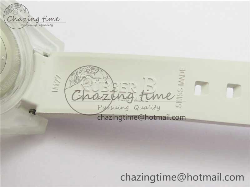 Submariner Phantomlab Transparent 3AF Best Edition Blue Space Dial on White Rubber Strap VR3135