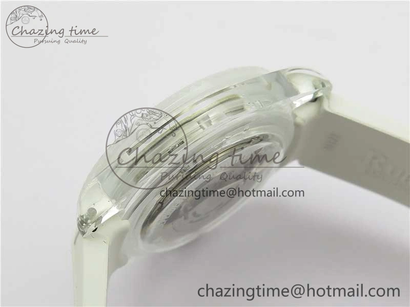 Submariner Phantomlab Transparent 3AF Best Edition Blue Space Dial on White Rubber Strap VR3135
