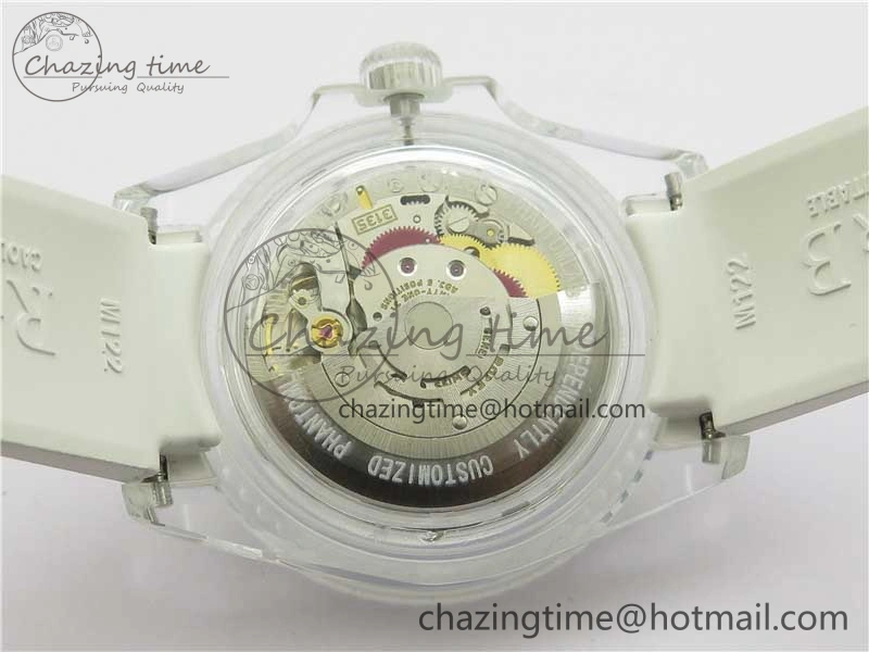 Submariner Phantomlab Transparent 3AF Best Edition Light Blue Dial on White Rubber Strap VR3135