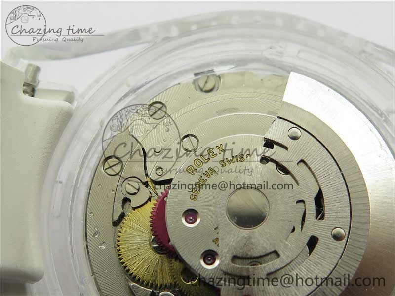 Submariner Phantomlab Transparent 3AF Best Edition Light Blue Dial on White Rubber Strap VR3135