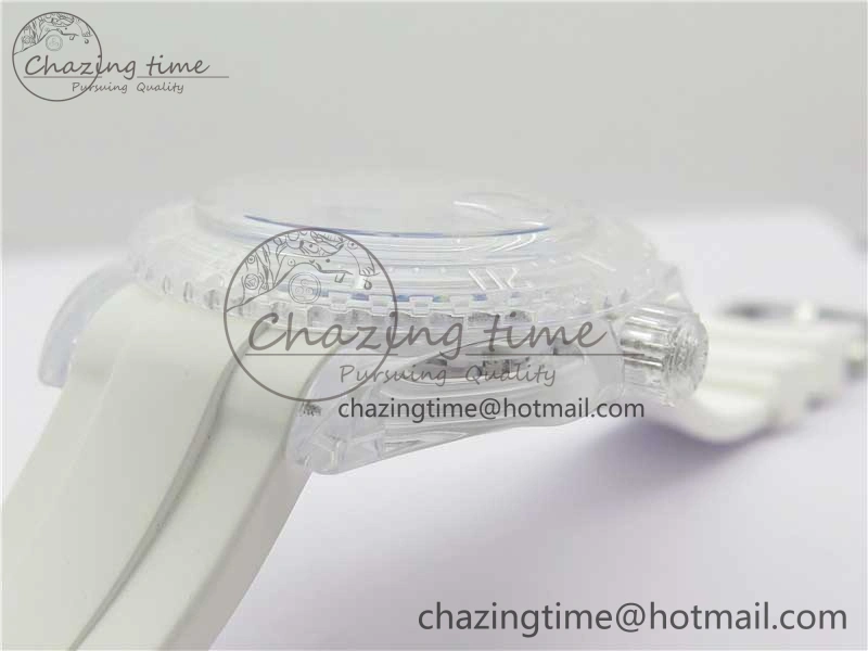 Submariner Phantomlab Transparent KZF Best Edition Blue Fruit Dial on White Rubber Strap VR3135