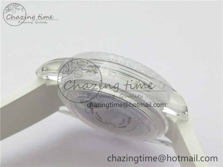 Submariner Phantomlab Transparent KZF Best Edition Blue Fruit Dial on White Rubber Strap VR3135