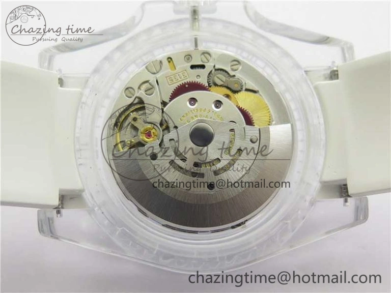 Submariner Phantomlab Transparent KZF Best Edition Blue Fruit Dial on White Rubber Strap VR3135