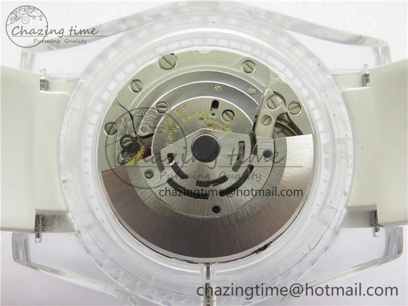 Submariner Phantomlab Transparent KZF Best Edition Blue Fruit Dial on White Rubber Strap VR3135