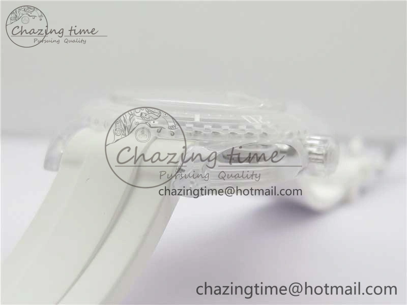 Submariner Phantomlab Transparent KZF Best Edition Blue Moon Dial on White Rubber Strap VR3135