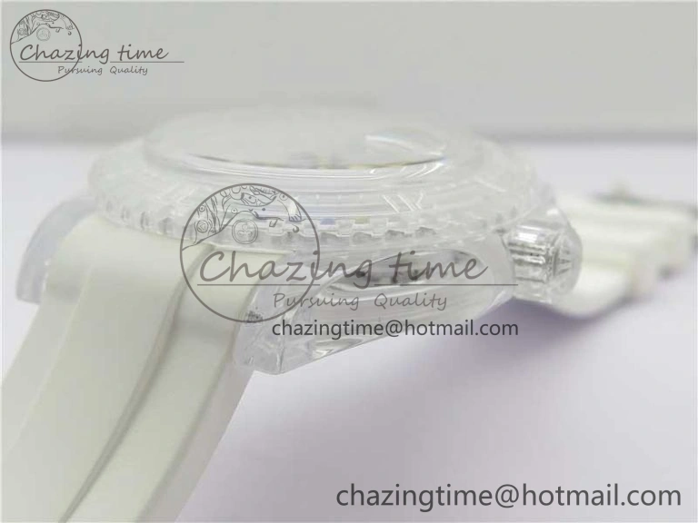 Submariner Phantomlab Transparent KZF Best Edition Blue Space Dial on White Rubber Strap VR3135