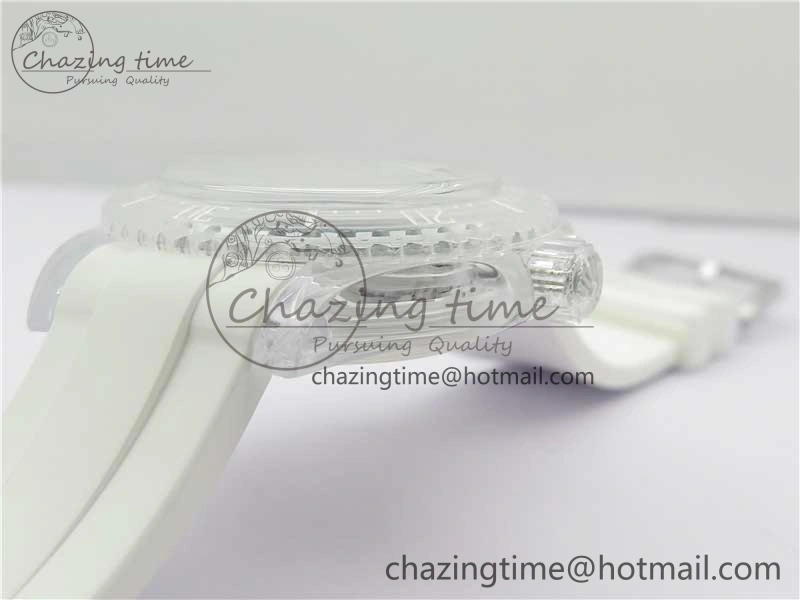 Submariner Phantomlab Transparent KZF Best Edition Green Dial on White Rubber Strap VR3135