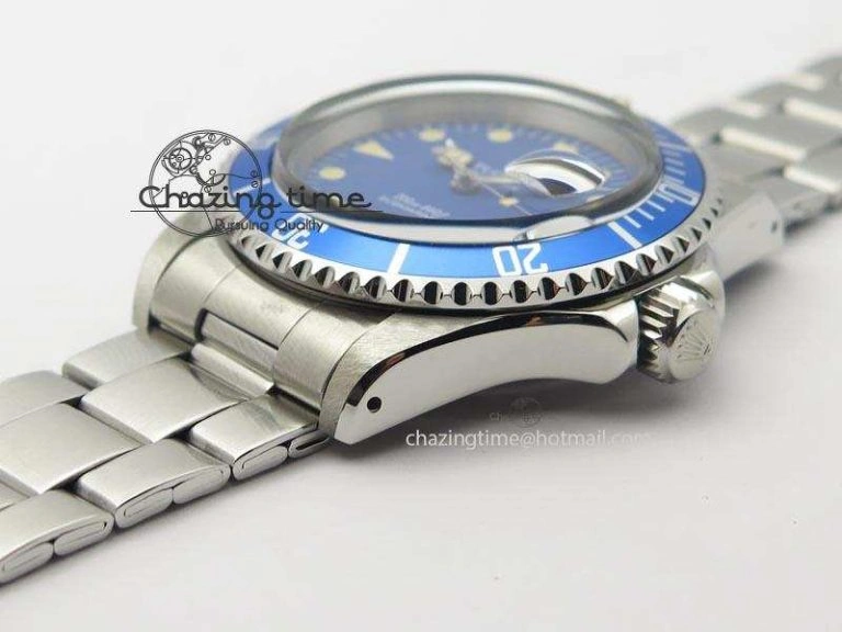 Submariner SS JKF Best Edition Blue Dial Round Markers (Black Date) A2836