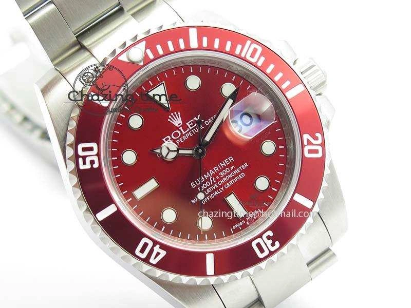 Submariner SS Red Bezel Red Dial On SS Bracelet A2836