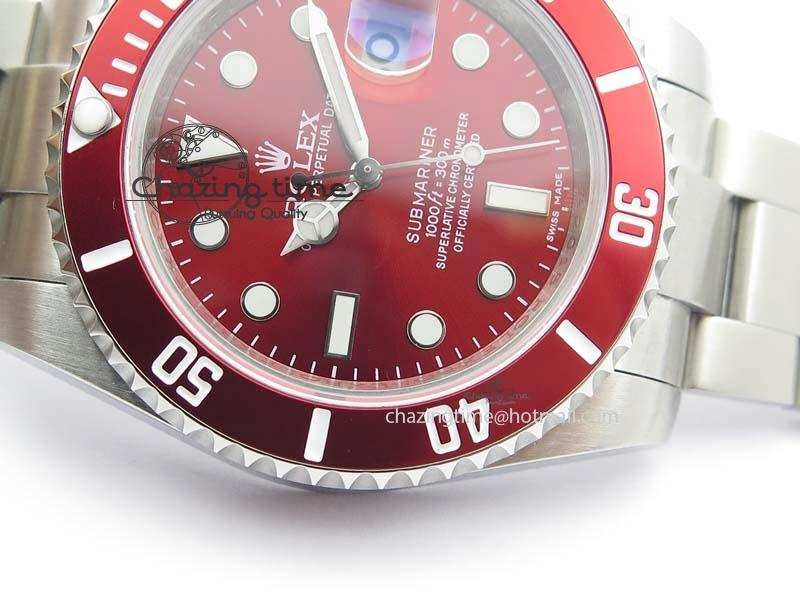 Submariner SS Red Bezel Red Dial On SS Bracelet A2836