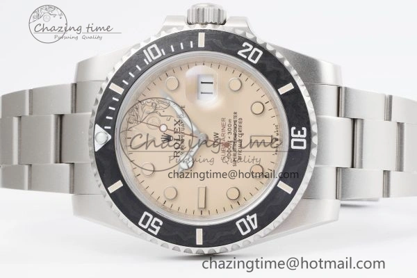 Submariner Sandblasted DIWF Best Edition Carbon Bezel Brown Dial Dial on SS Bracelet VR3135