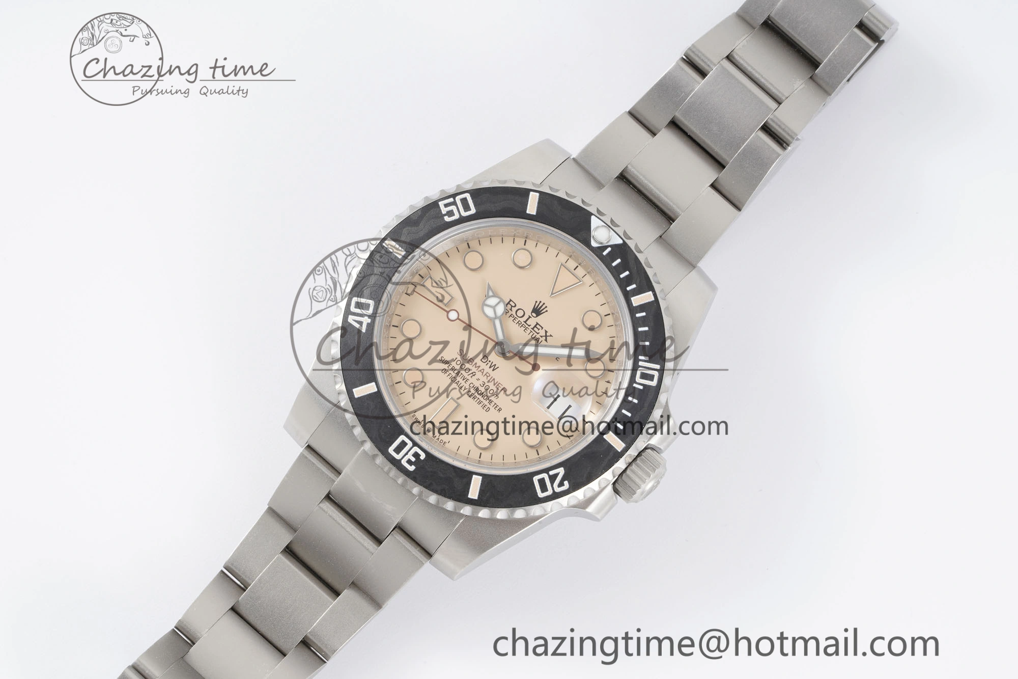 Submariner Sandblasted DIWF Best Edition Carbon Bezel Brown Dial Dial on SS Bracelet VR3135