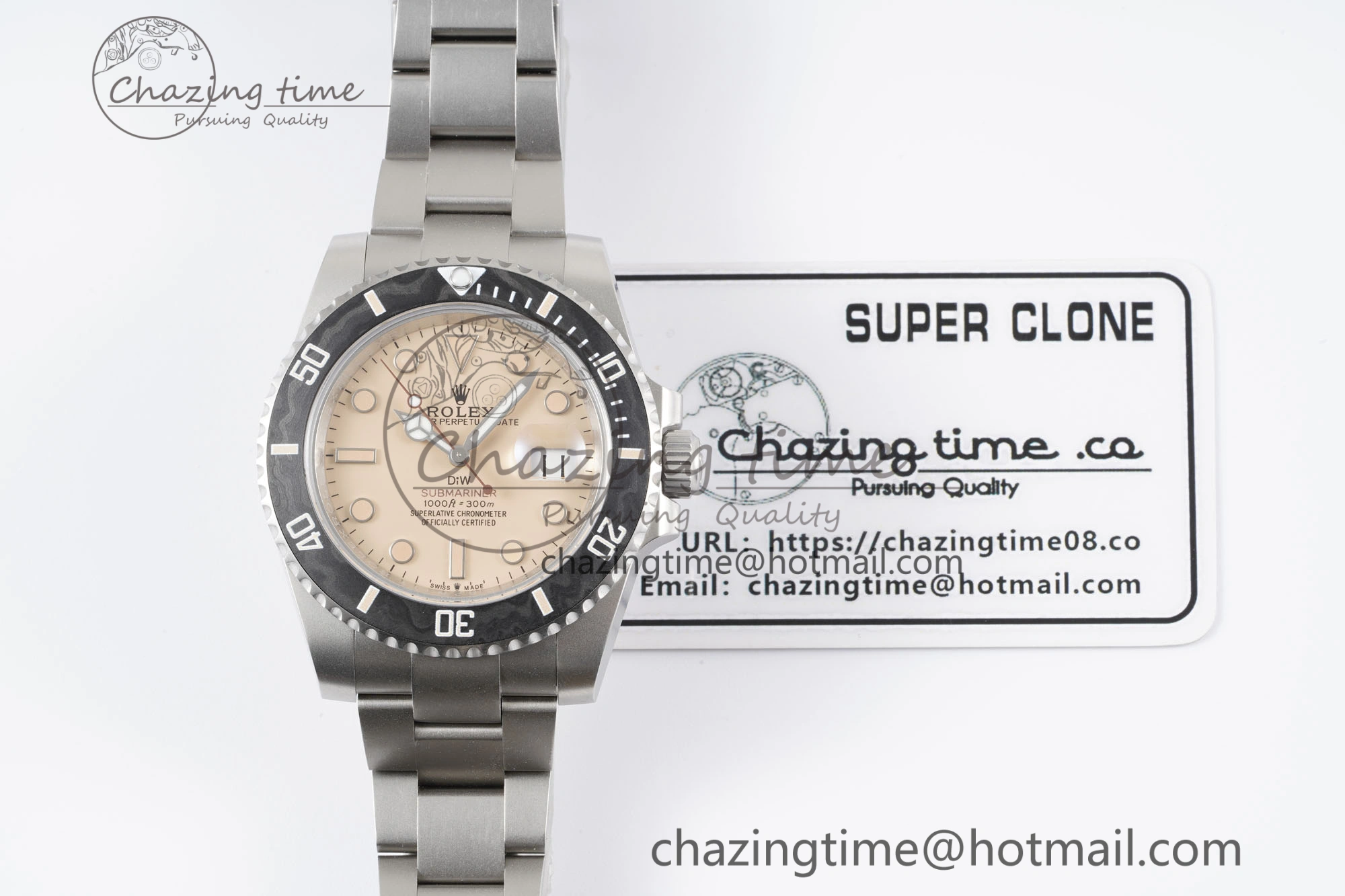 Submariner Sandblasted DIWF Best Edition Carbon Bezel Brown Dial Dial on SS Bracelet VR3135