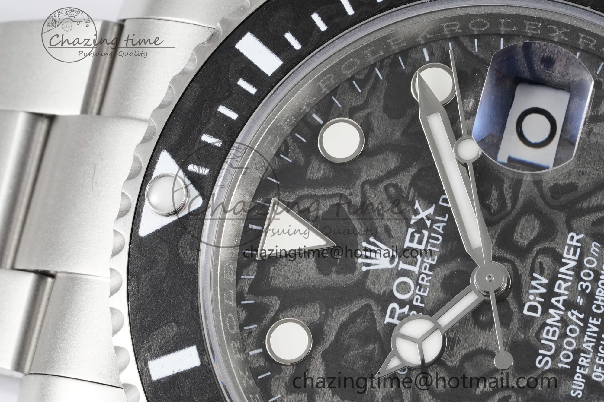 Submariner Sandblasted DIWF Best Edition Carbon Bezel Carbon Dial Dial on SS Bracelet VR3135