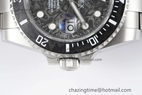 Submariner Sandblasted DIWF Best Edition Carbon Bezel Carbon Dial Dial on SS Bracelet VR3135