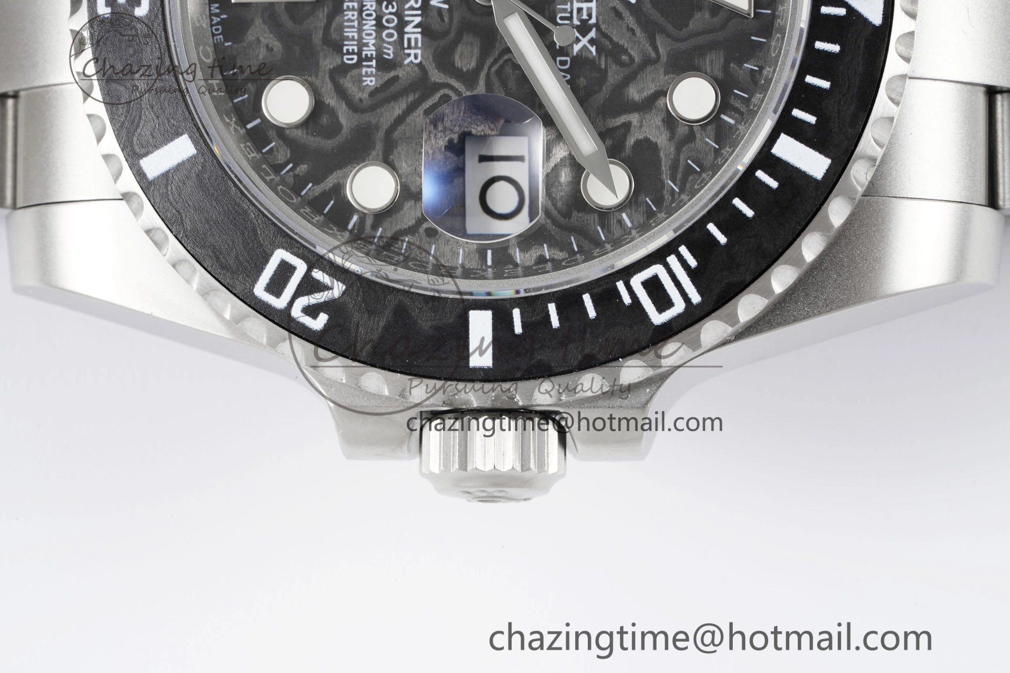 Submariner Sandblasted DIWF Best Edition Carbon Bezel Carbon Dial Dial on SS Bracelet VR3135
