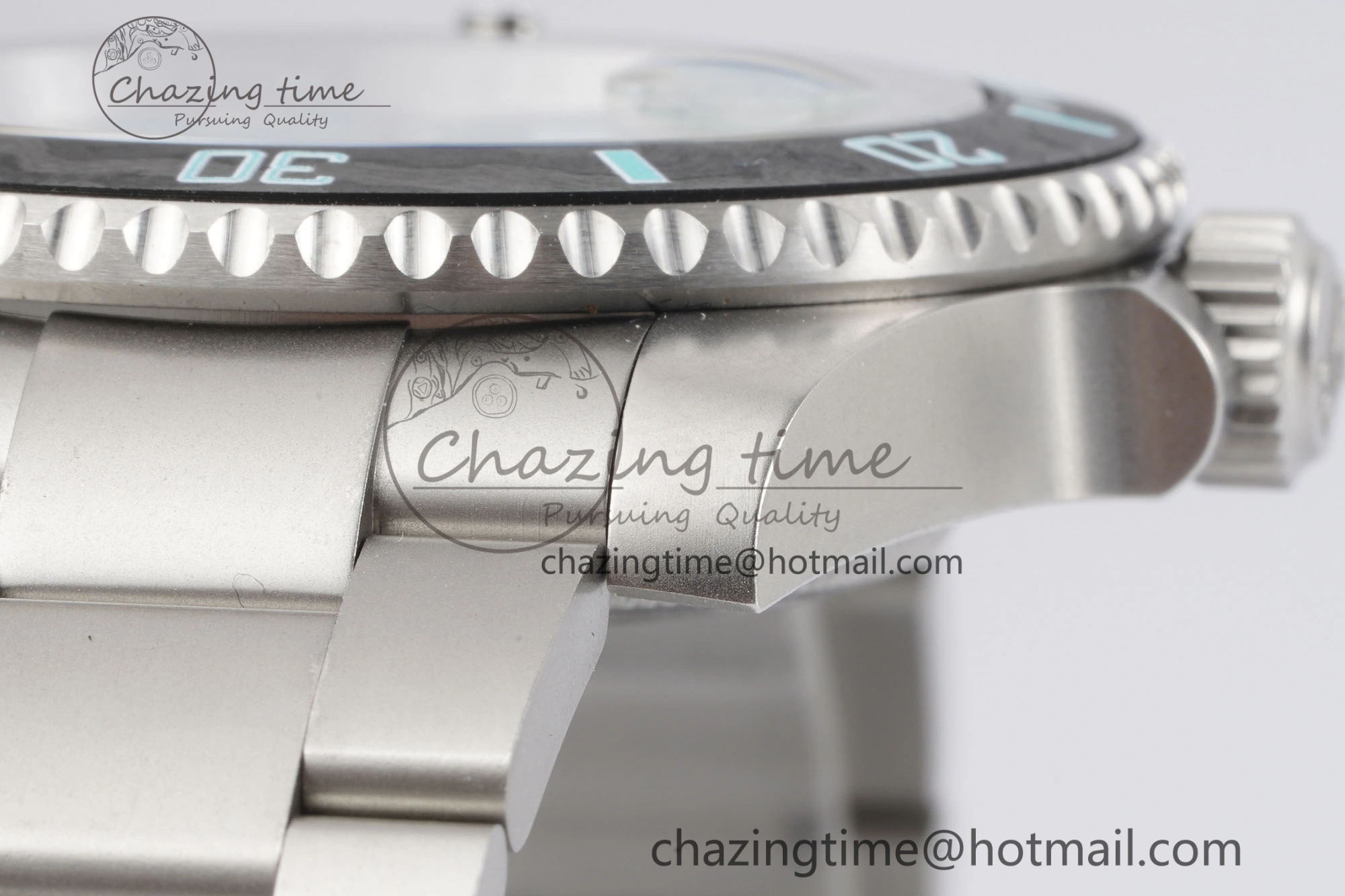 Submariner Sandblasted DIWF Best Edition Carbon Bezel Tiffany Blue Dial Dial on SS Bracelet VR3135