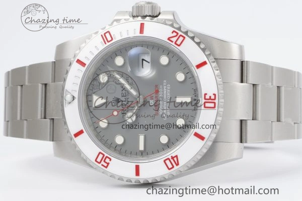 Submariner Sandblasted DIWF Best Edition White Bezel Gray Dial Dial on SS Bracelet VR3135