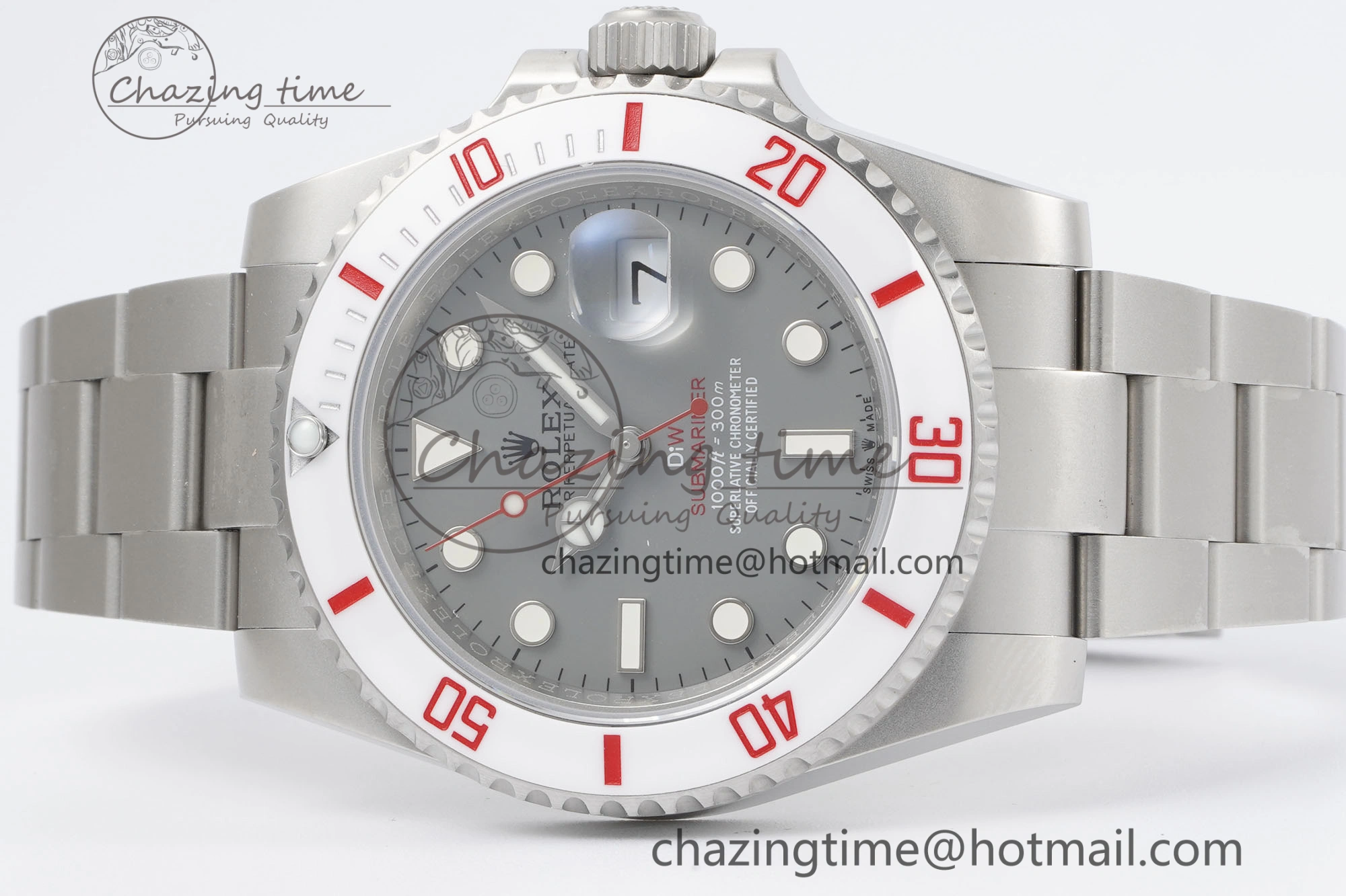 Submariner Sandblasted DIWF Best Edition White Bezel Gray Dial Dial on SS Bracelet VR3135