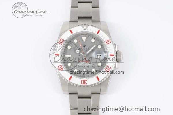 Submariner Sandblasted DIWF Best Edition White Bezel Gray Dial Dial on SS Bracelet VR3135