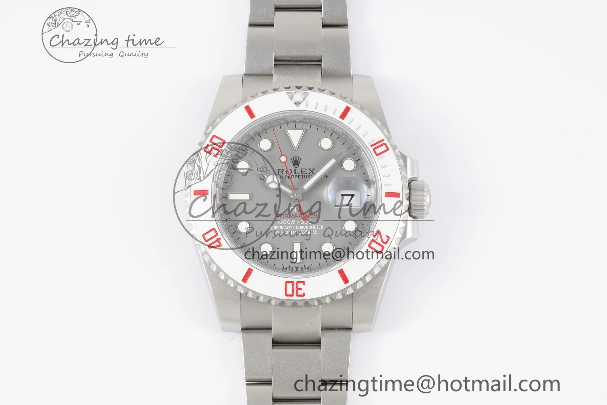 Submariner Sandblasted DIWF Best Edition White Bezel Gray Dial Dial on SS Bracelet VR3135