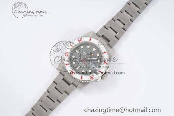 Submariner Sandblasted DIWF Best Edition White Bezel Gray Dial Dial on SS Bracelet VR3135