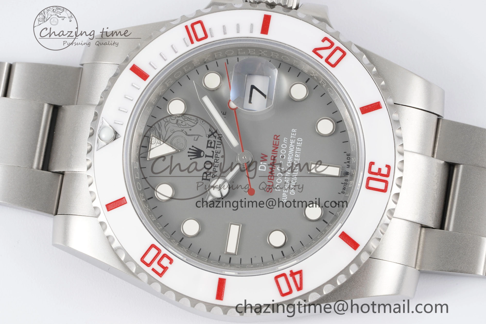 Submariner Sandblasted DIWF Best Edition White Bezel Gray Dial Dial on SS Bracelet VR3135