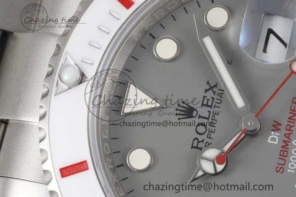 Submariner Sandblasted DIWF Best Edition White Bezel Gray Dial Dial on SS Bracelet VR3135