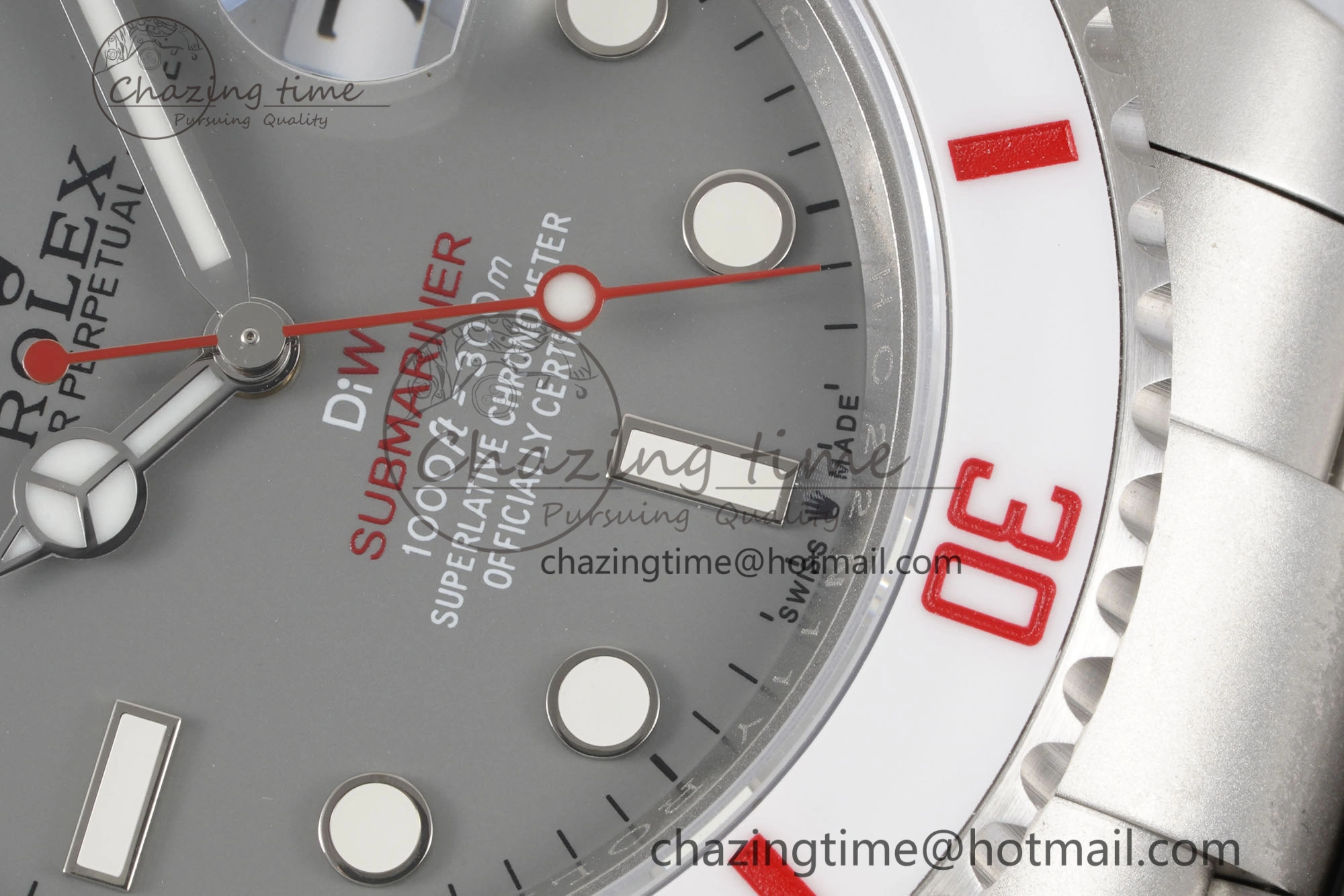 Submariner Sandblasted DIWF Best Edition White Bezel Gray Dial Dial on SS Bracelet VR3135