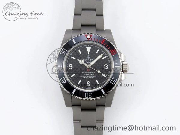Submariner Sandblasted JDF Best Edition Black Ceramic Bezel Carbon Dial Dial on SS Bracelet SA3130