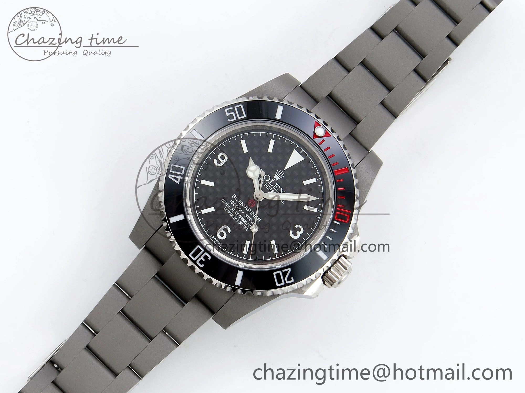 Submariner Sandblasted JDF Best Edition Black Ceramic Bezel Carbon Dial Dial on SS Bracelet SA3130
