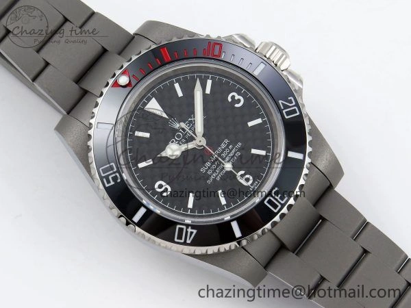 Submariner Sandblasted JDF Best Edition Black Ceramic Bezel Carbon Dial Dial on SS Bracelet SA3130