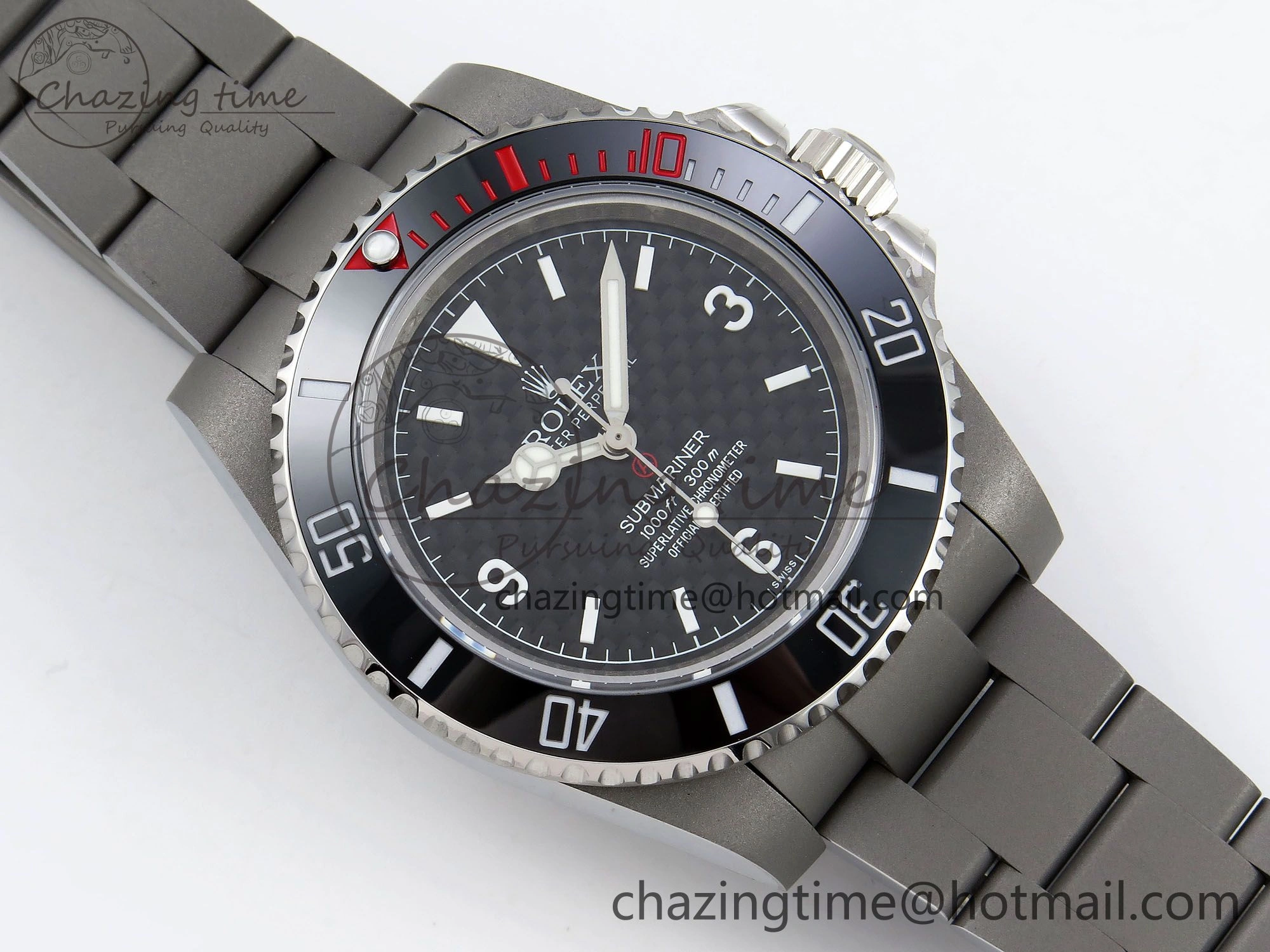 Submariner Sandblasted JDF Best Edition Black Ceramic Bezel Carbon Dial Dial on SS Bracelet SA3130