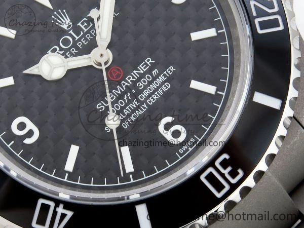 Submariner Sandblasted JDF Best Edition Black Ceramic Bezel Carbon Dial Dial on SS Bracelet SA3130