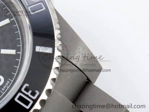 Submariner Sandblasted JDF Best Edition Black Ceramic Bezel Carbon Dial Dial on SS Bracelet SA3130