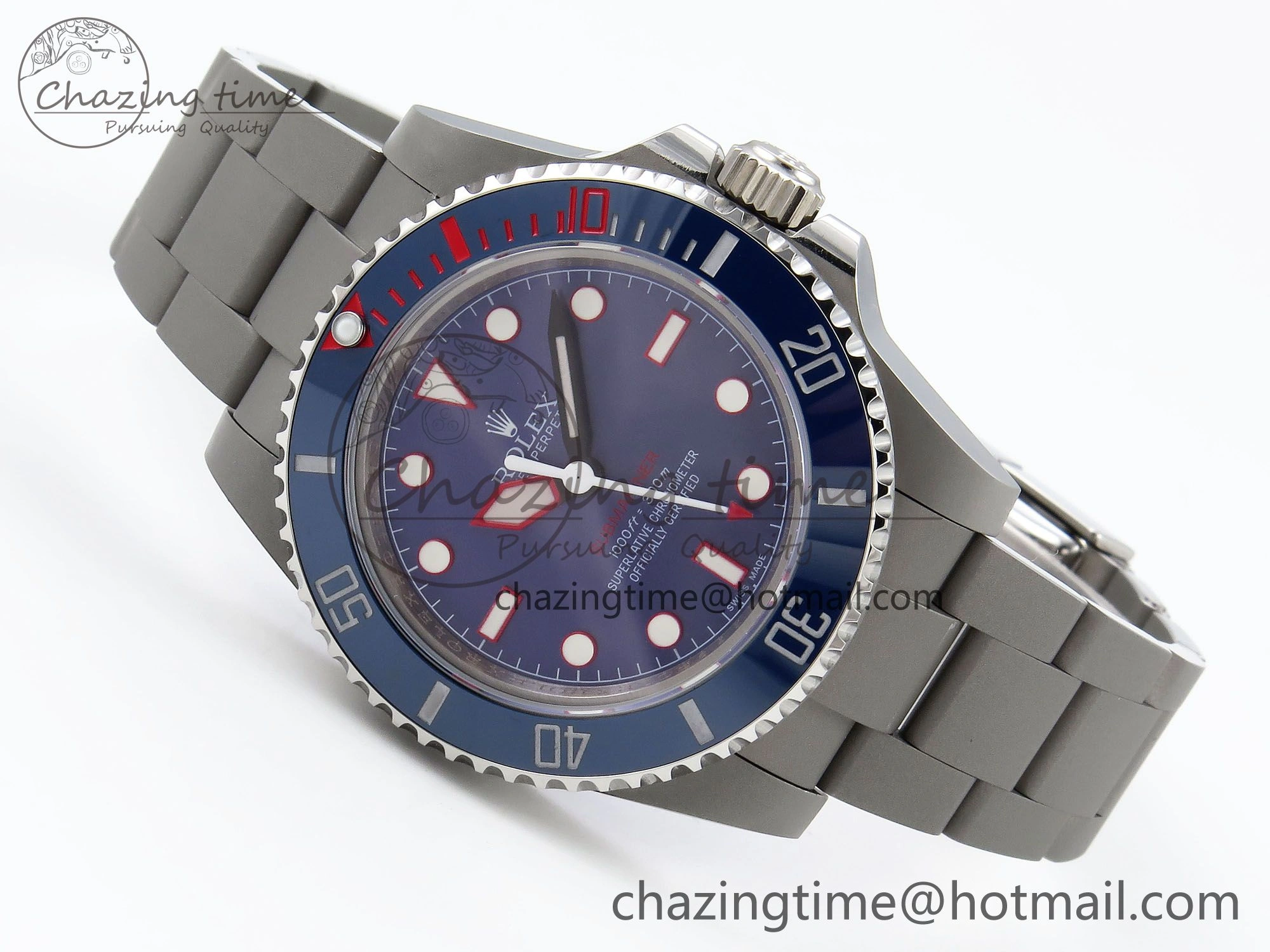 Submariner Sandblasted JDF Best Edition Blue Ceramic Bezel Blue Dial Dial on SS Bracelet SA3130