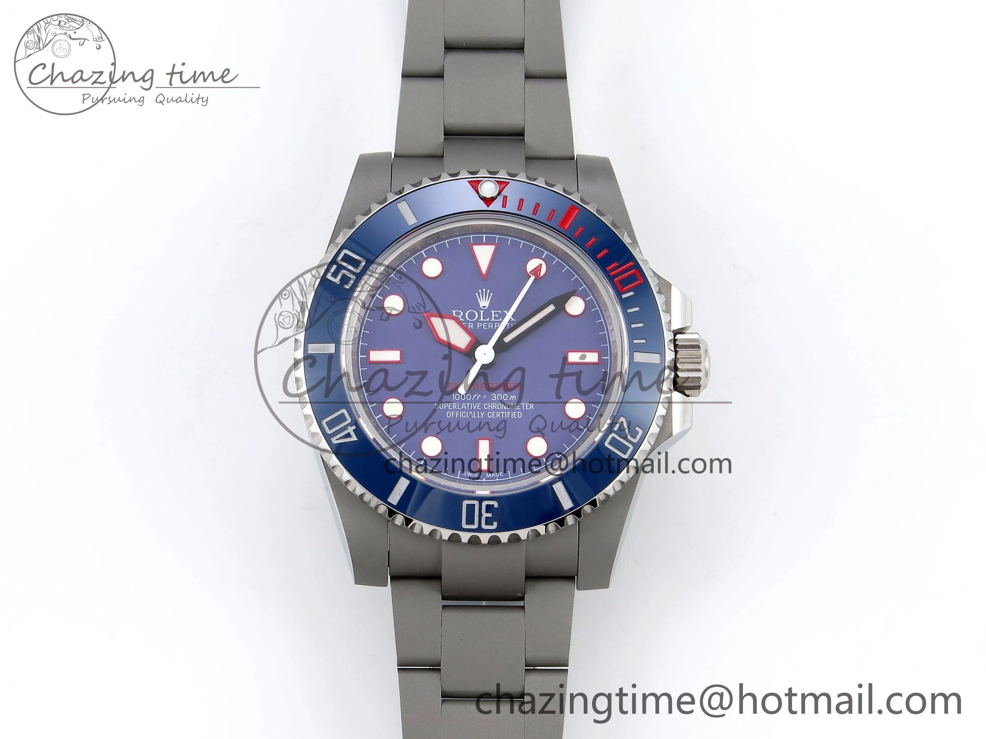Submariner Sandblasted JDF Best Edition Blue Ceramic Bezel Blue Dial Dial on SS Bracelet SA3130