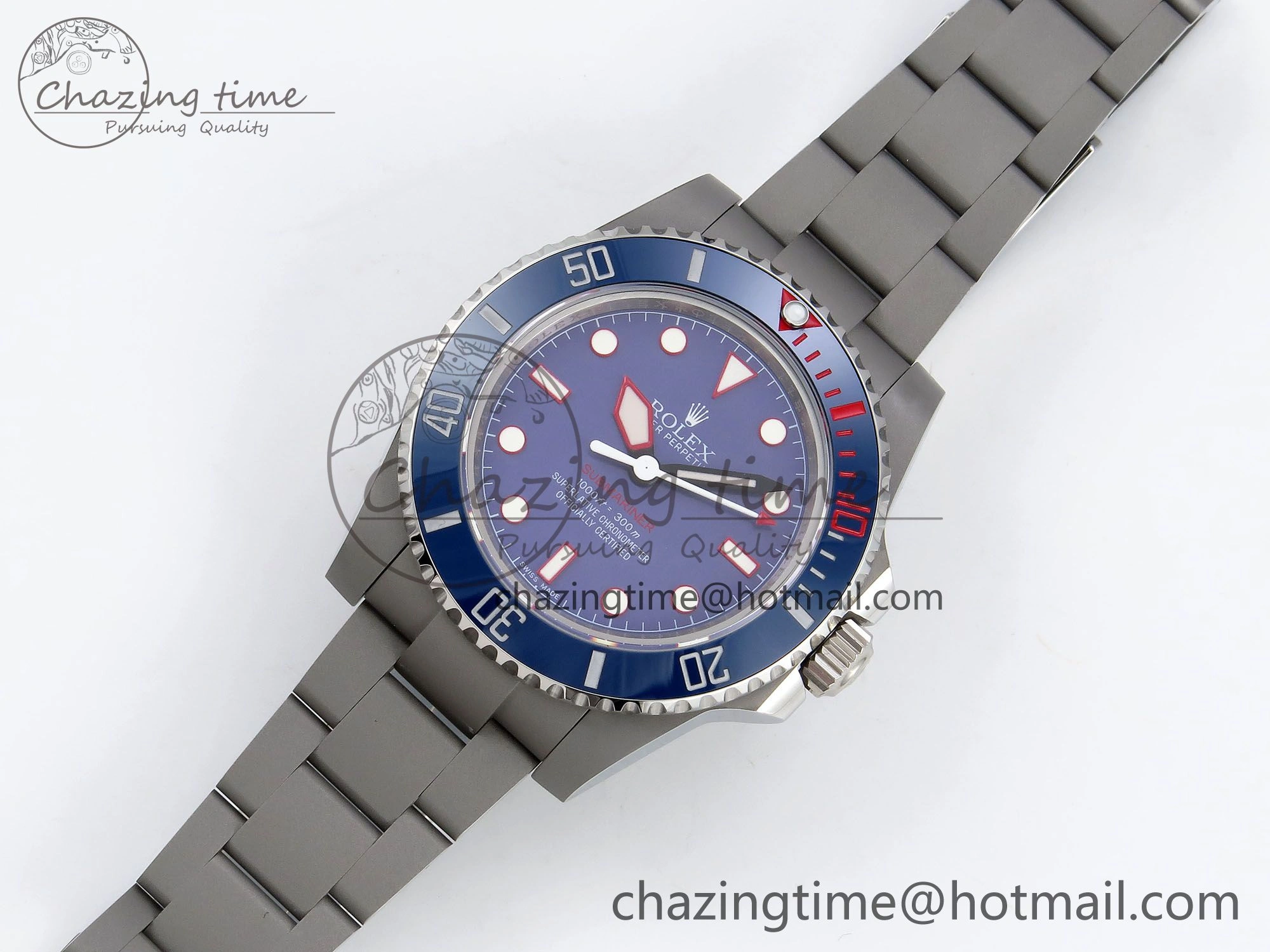 Submariner Sandblasted JDF Best Edition Blue Ceramic Bezel Blue Dial Dial on SS Bracelet SA3130