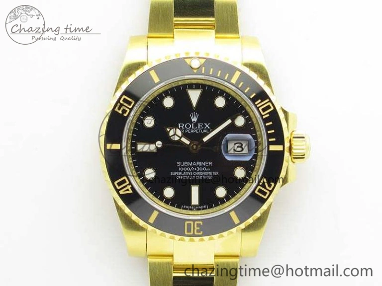 Submariner TW Best Edition 116618LN Black Full YG Wrapped A2836