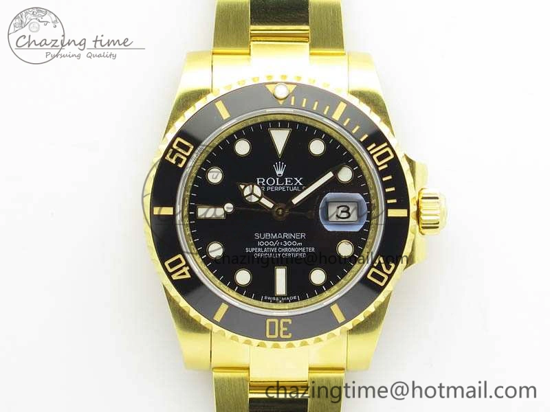Submariner TW Best Edition 116618LN Black Full YG Wrapped A2836