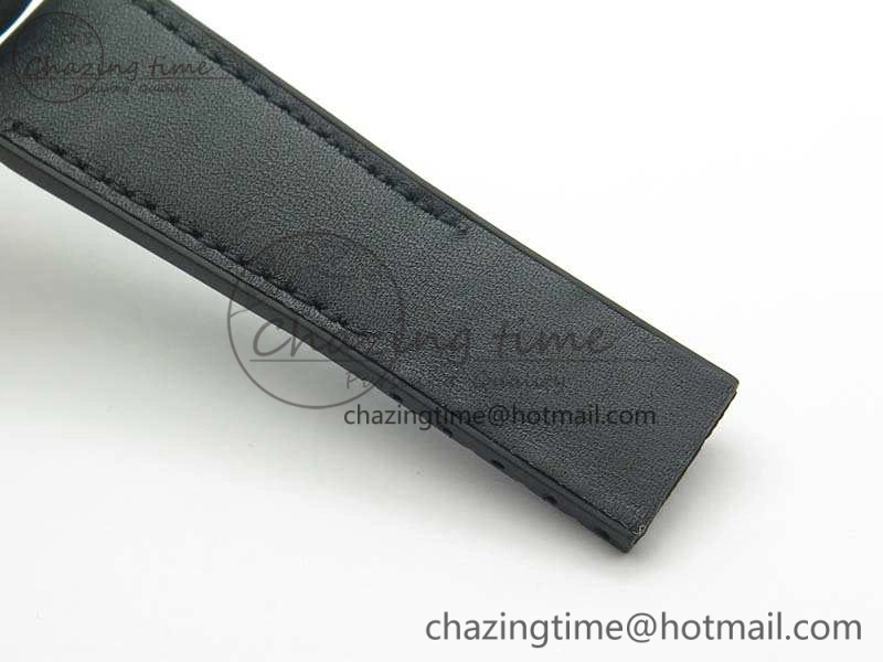 Super Ocean Heritage Black Ceramic Bezel SS Black Dial On Black Gummy Strap A2824