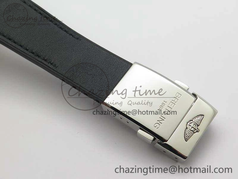 Super Ocean Heritage Black Ceramic Bezel SS Black Dial On Black Gummy Strap A2824
