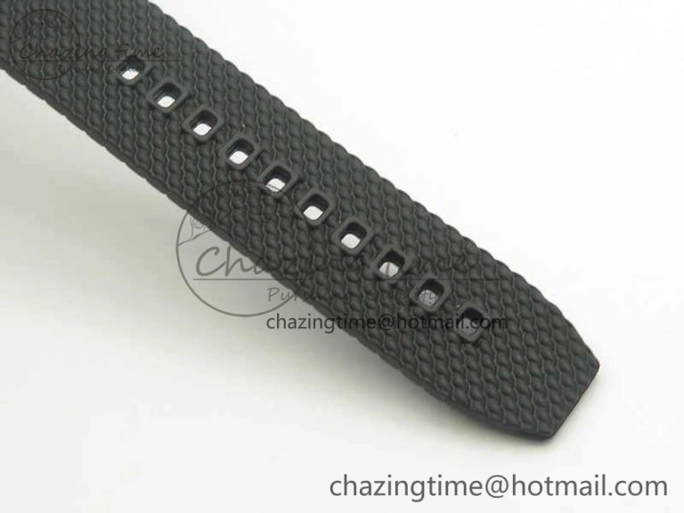 Super Ocean Heritage Black Ceramic Bezel SS Black Dial On Rubber Strap A2824