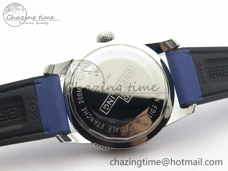 Super Ocean Heritage Blue Ceramic Bezel SS Blue Dial On Blue Gummy Strap A2824